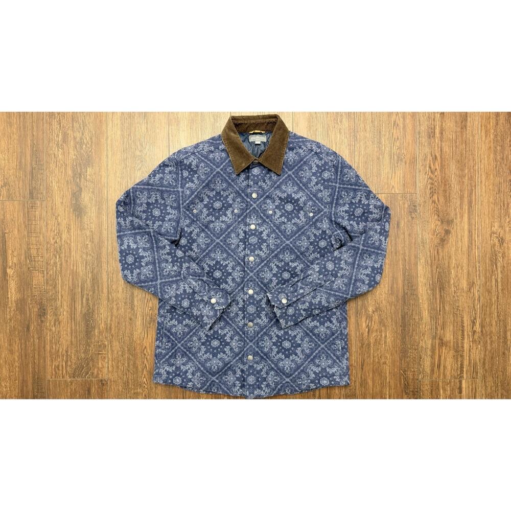 LL Bean Signature 1933 Chamois Cloth Lined Shirt Jacket Mens M Quilted Corduroy